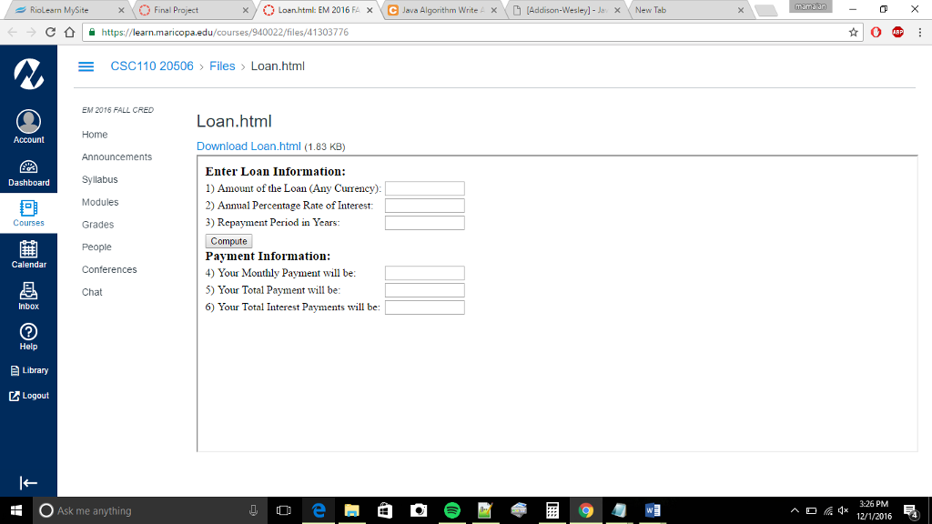 Solved I need to design a program for the final project | Chegg.com