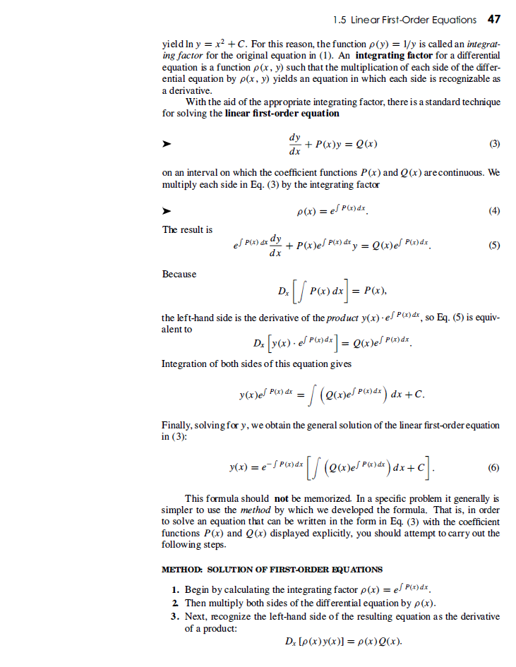 Solved Use The Integrating Factor Explained On Page 47 To | Chegg.com