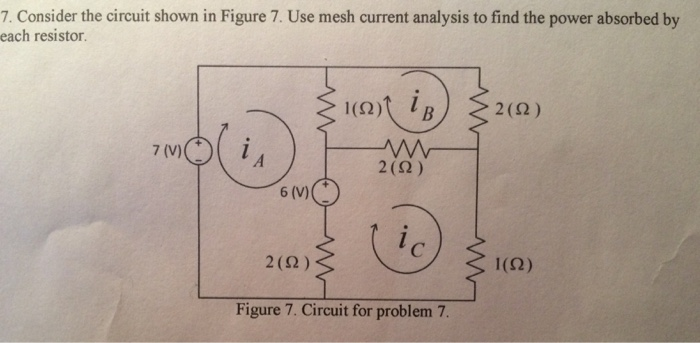 Solved Consider The Circuit Shown In Figure 7. Use Mesh | Chegg.com