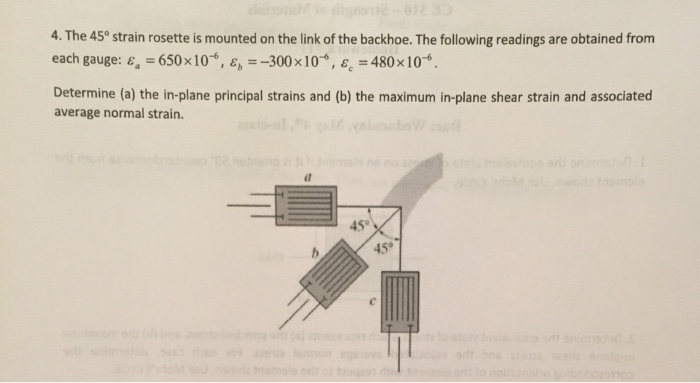 Solved The 45 degree strain rosette is mounted on the link | Chegg.com