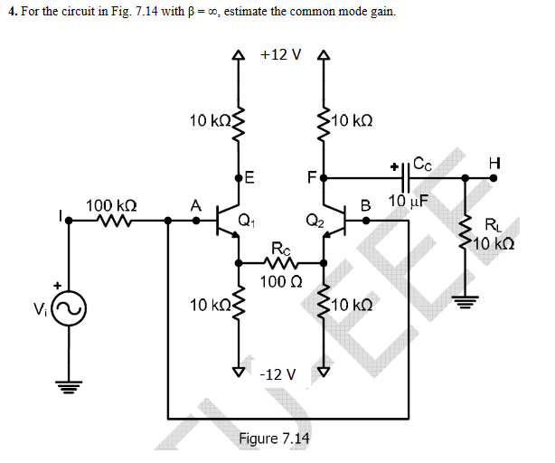 For The Circuit In Fig. 7.14 With Beta = Infinity 