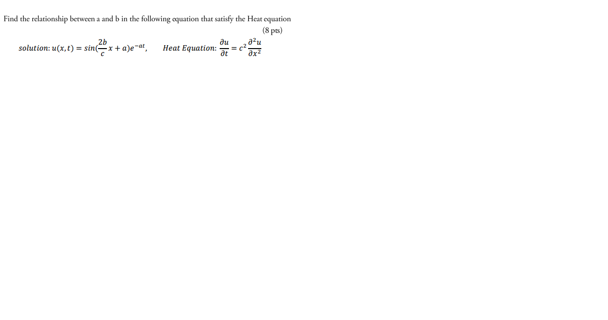 Solved Find The Relationship Between A And B In The | Chegg.com