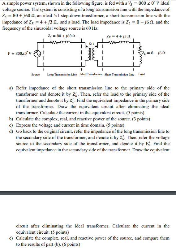 Solved The Following Figure Shows A Power System Consisting Or Cheggcom