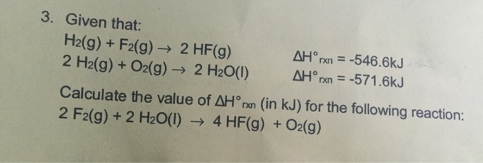 Solved Calculate the value of delta Hrxn (in kJ) for the | Chegg.com