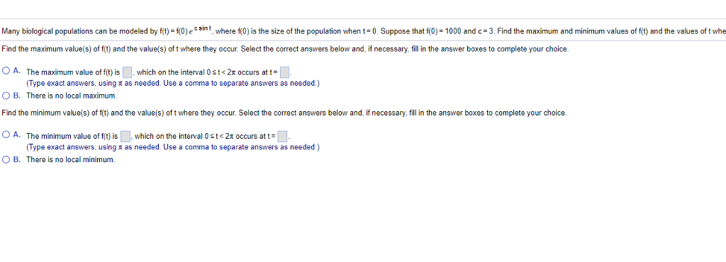 Solved Find the maximum and minimum values of? f(t) and the | Chegg.com