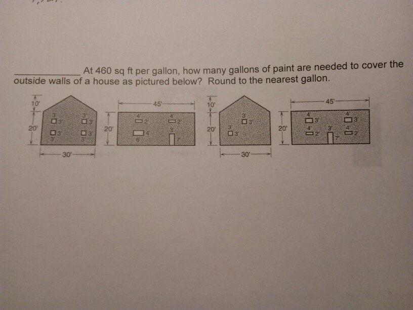 Solved At 460 sq ft per gallon, how many gallons of paint