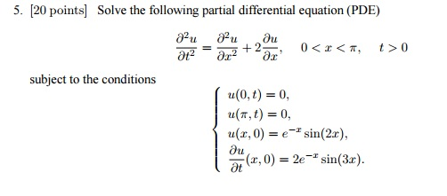 Solved Solve the following partial differential equation | Chegg.com