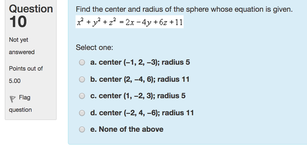 Solved Find the center and radius of the sphere whose | Chegg.com