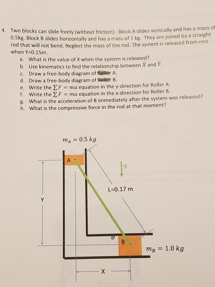 Solved Ide Freely (without Friction). Block A Slides | Chegg.com