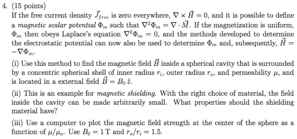 4. (15 Points) If The Free Current Density Jfree Is | Chegg.com