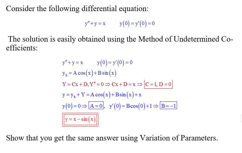 Solved Consider The Following Differential Equation Y Y 3008