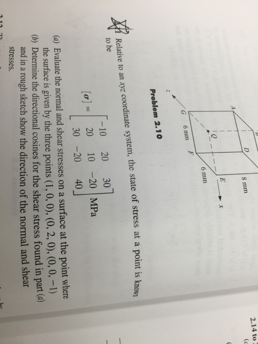 Solved Relative to an xyz coordinate system, the state of | Chegg.com