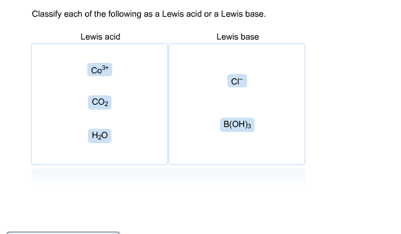 Solved Of The Following As A Lewis Acid Or A Lewis Base. | Chegg.com