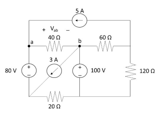 Solved Determine the voltage Vab across the 40 Ohm resistor | Chegg.com