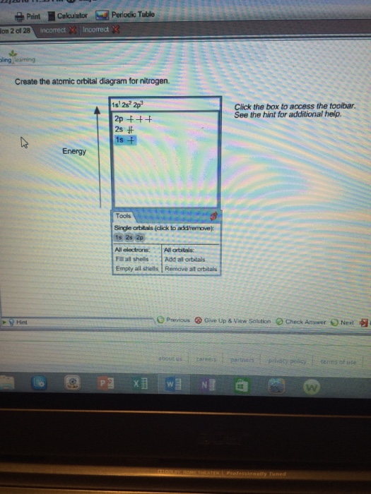 Solved Create the atomic orbital diagram for nitrogen.