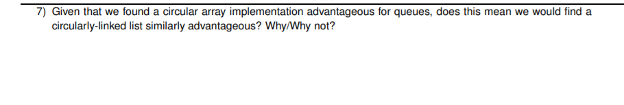 Solved 7) Given that we found a circular array | Chegg.com