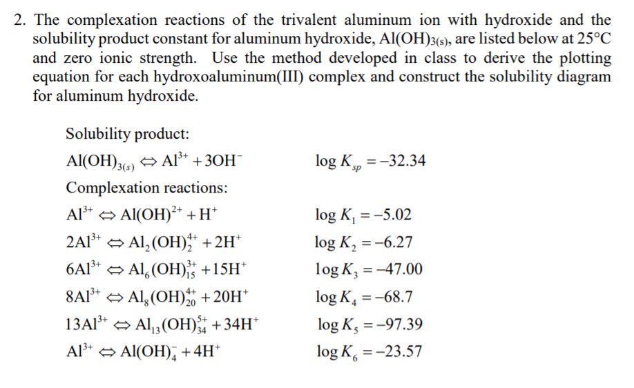 2. The complexation reactions of the trivalent
