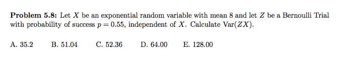 Solved Problem 5.8: Let X be an exponential random variable | Chegg.com