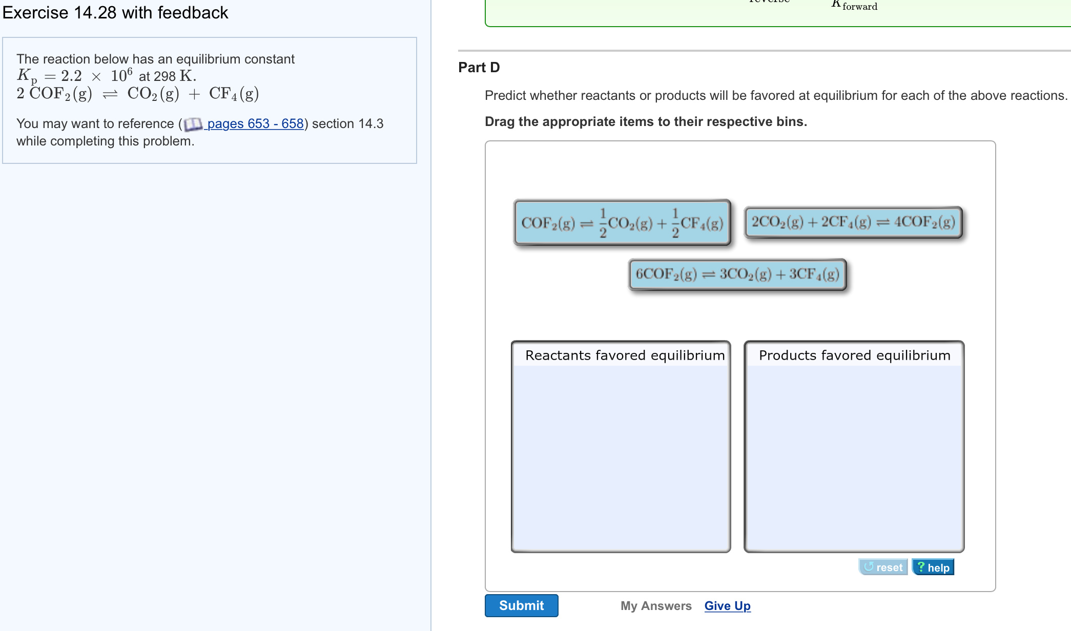 Solved The reaction below has an equilibrium constant K_p = | Chegg.com