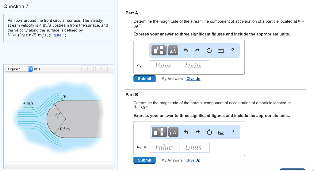 Solved Air flows around the front circular surface. The