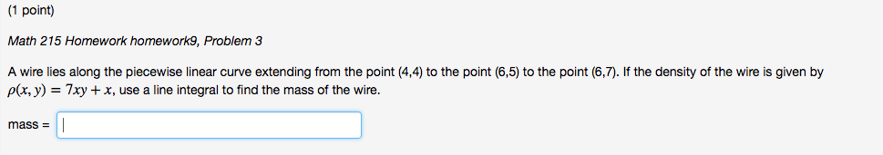 Solved (1 point) Math 215 Homework homework9, Problem 3 A | Chegg.com
