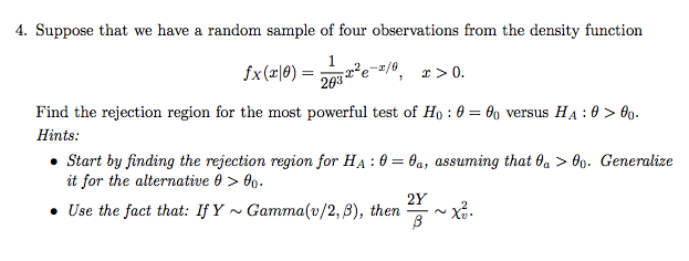 Solved Suppose that we have a random sample of four | Chegg.com
