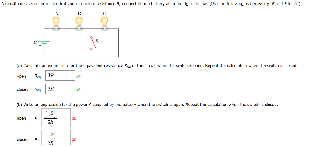 Solved A Circuit Consists Of Three Identical Lamps, Each Of | Chegg.com