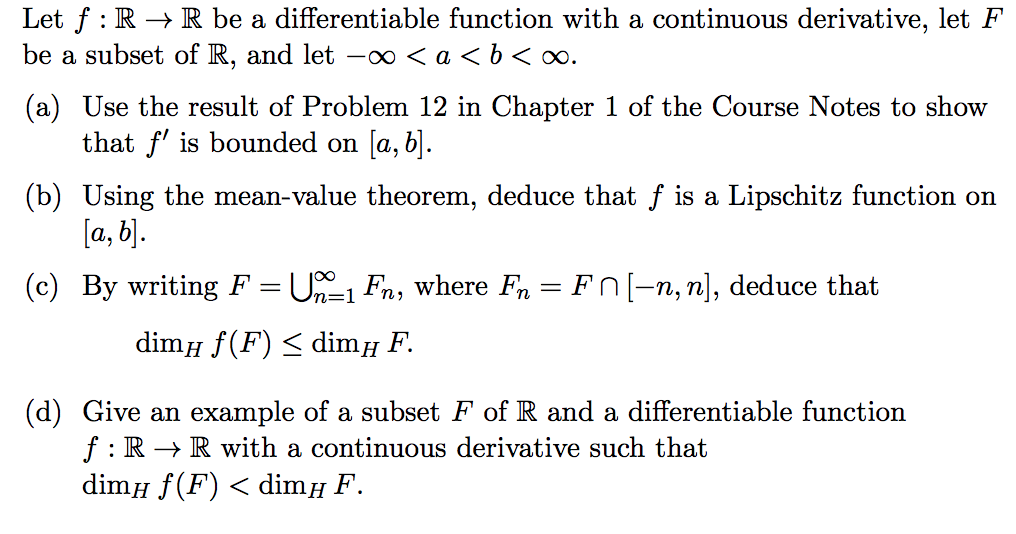 Solved Let F R → R Be A Differentiable Function With A