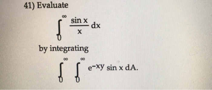 evaluate integral of sinx x from 0 to infinity