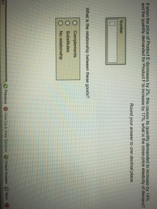 Solved If when the price of Product E decreases by 2%. this | Chegg.com