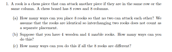 Solved A rook is a chess piece that can attack another piece | Chegg.com