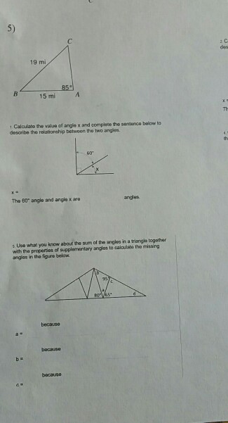 Solved Calculate the value of angle x and complete the | Chegg.com