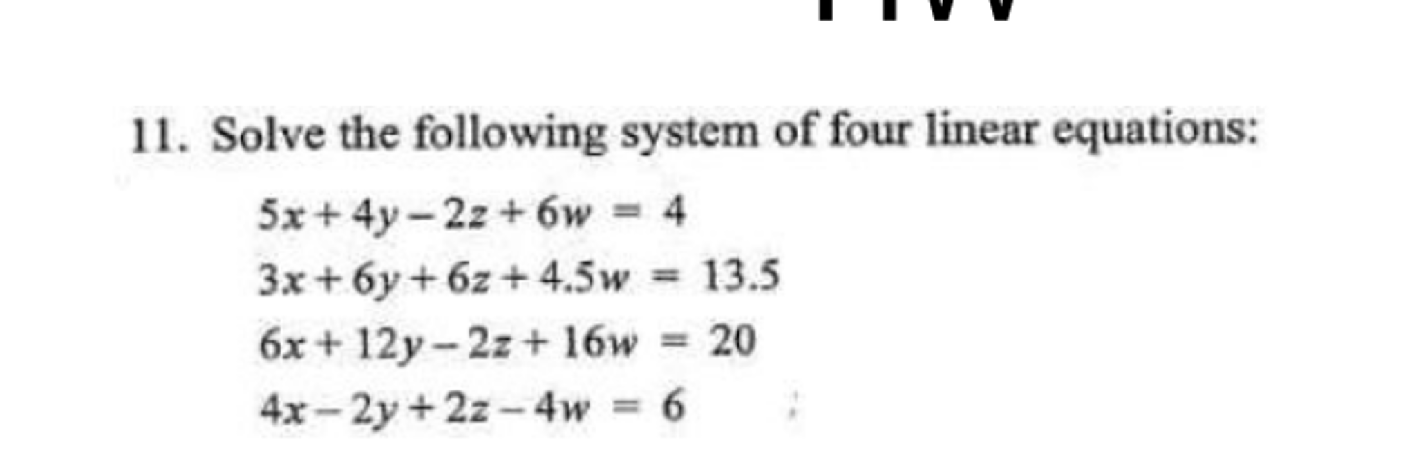 using four equations to solve a problem is called a four order system