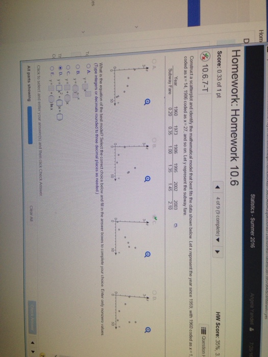 Solved Construct a scatter plot and identity the | Chegg.com