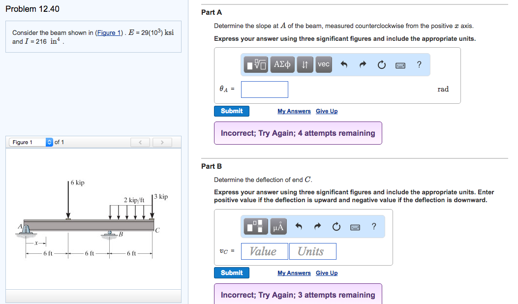 Solved Consider the beam shown in (Figure 1). E = 29(10^3) | Chegg.com