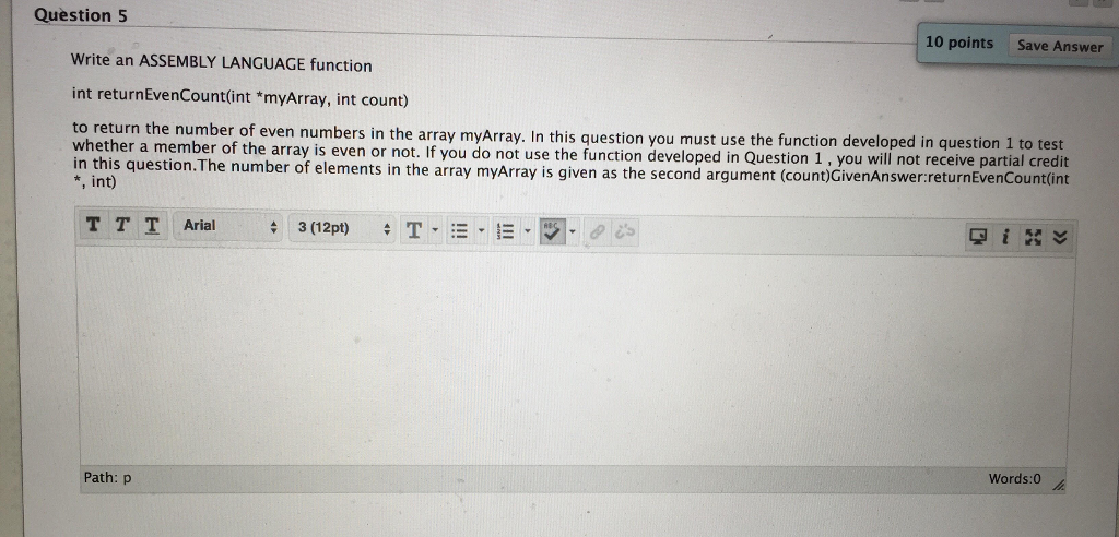 Solved Write an ASSEMBLY LANGUAGE function int | Chegg.com