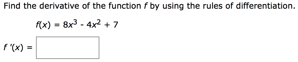 Solved Find The Derivative Of The Function F By Using The 