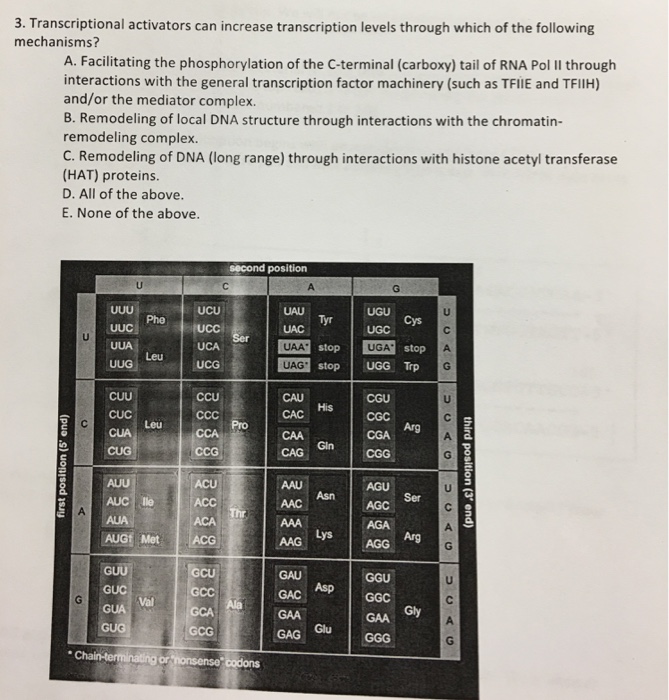 Solved Transcriptional activators can increase transcription | Chegg.com