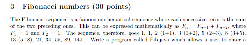 Solved 3 Fibonacci numbers (30 points) The Fibonacci | Chegg.com