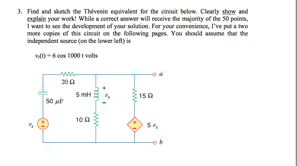 Solved Find and sketch the Thevenin equivalent for the | Chegg.com