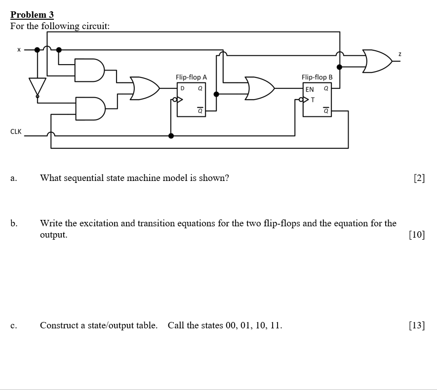 Solved For the following circuit: What sequential state | Chegg.com