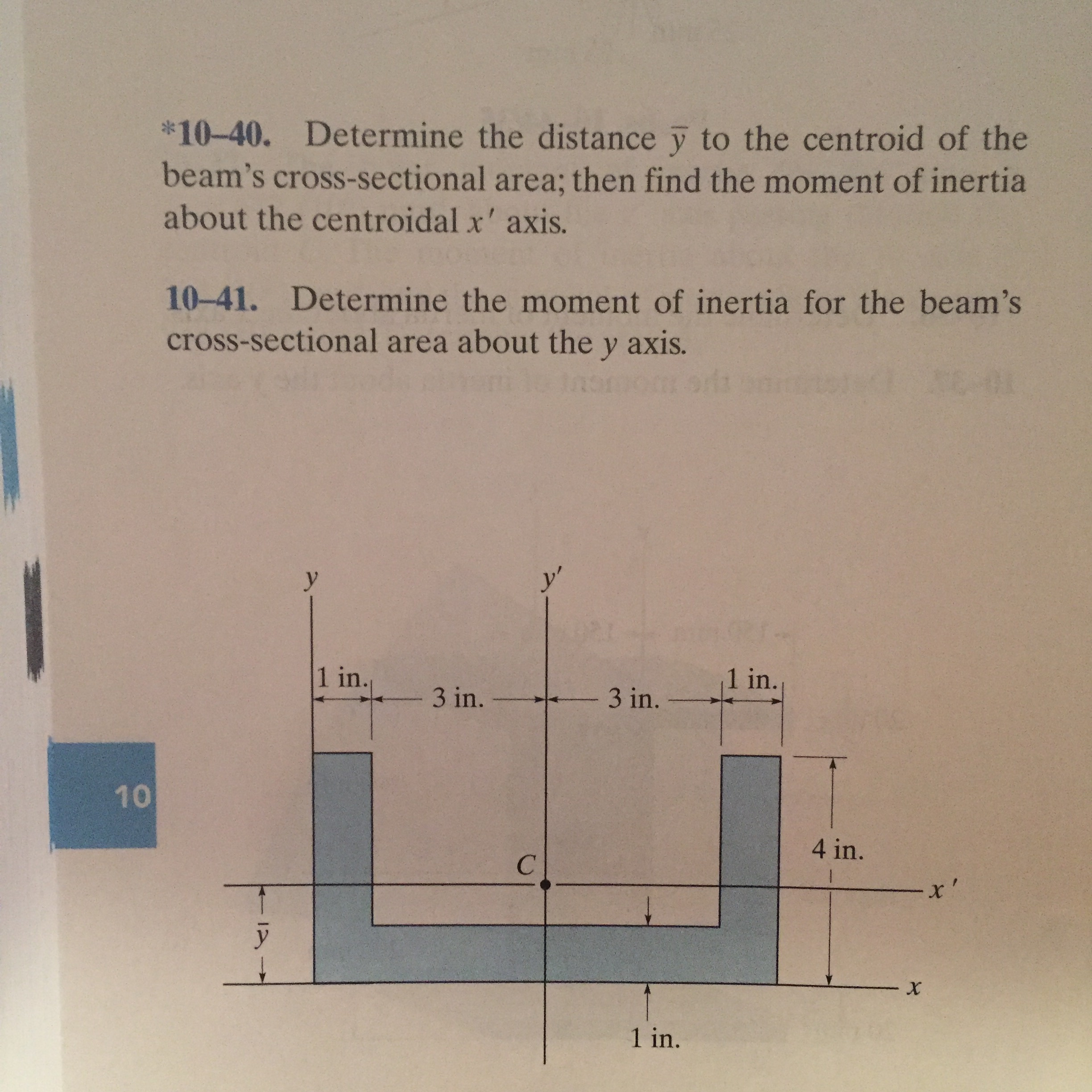 Solved Determine the distance y to the centroid of the | Chegg.com