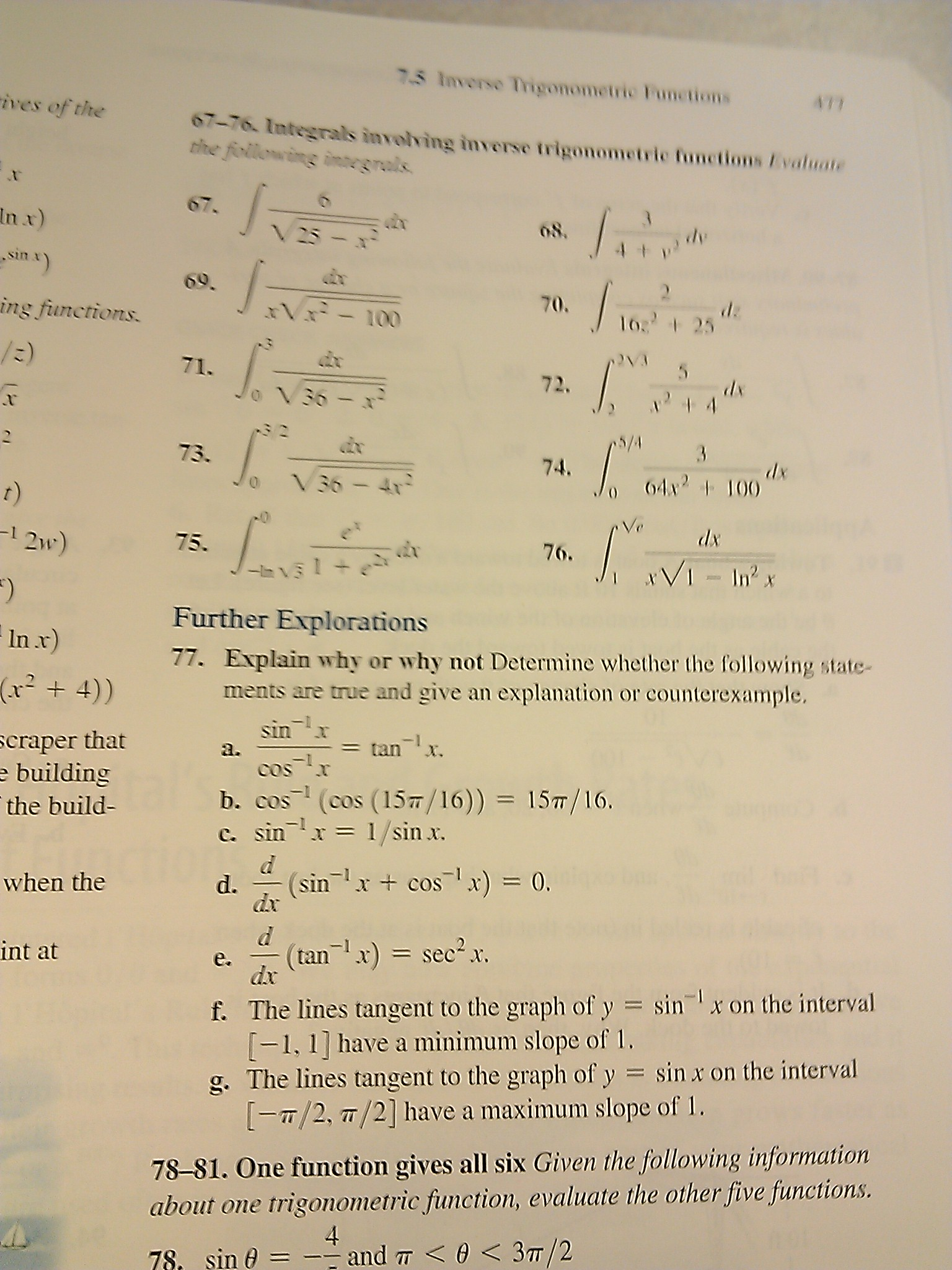 Solved 67-76. Integrals involving inverse trigonometric | Chegg.com