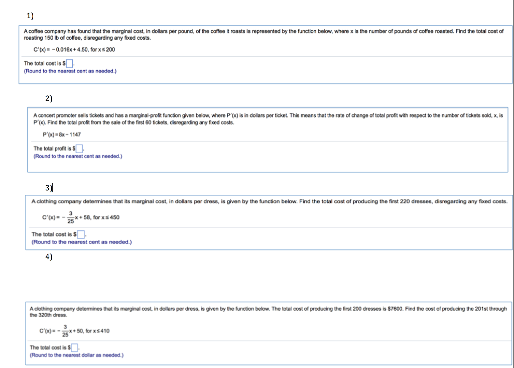 Solved A coffee company has found that the marginal cost, in