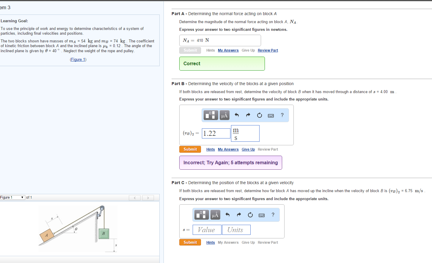 Solved Learning Goal: To Use The Principle Of Work And | Chegg.com