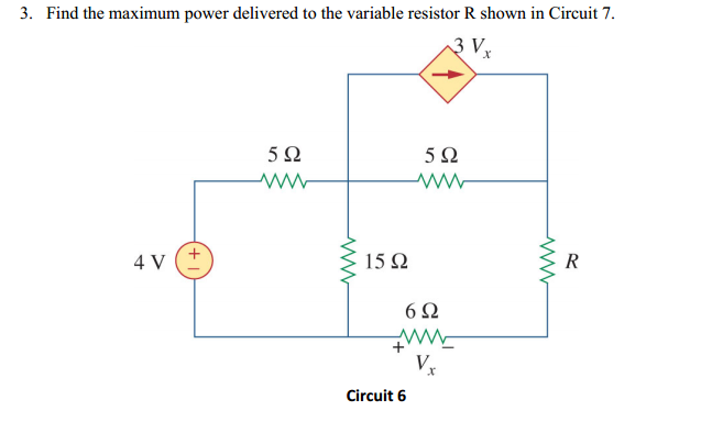 Solved Find the maximum power delivered to the variable | Chegg.com