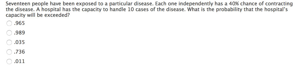 Solved Seventeen people have been exposed to a particular | Chegg.com