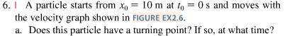 Solved A particle starts from x0 = 10 m at t0 = 0 s and | Chegg.com