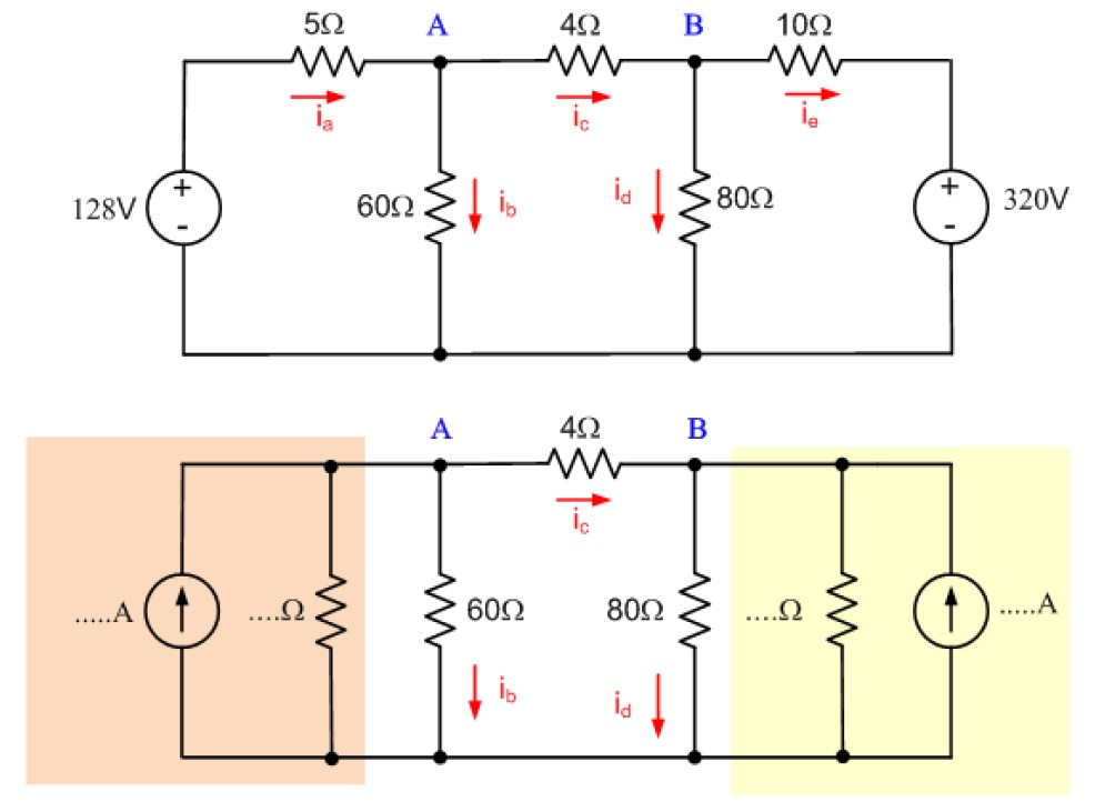 Solved (a) For the circuit shown, use a series of source | Chegg.com