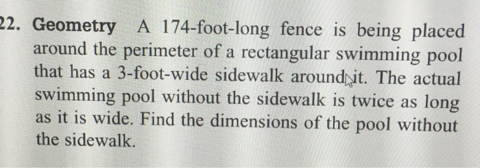 Solved A 174-foot-long fence is being placed around the | Chegg.com